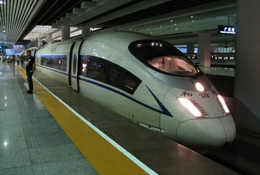 High-speed train at a railway station in China