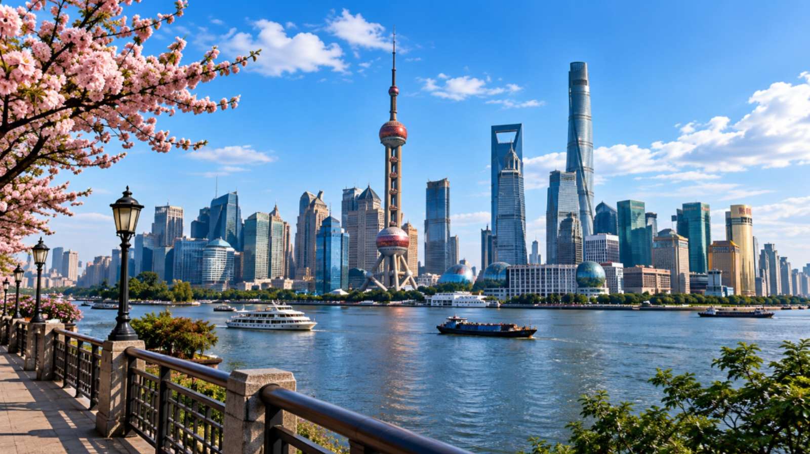 Shanghai skyline beside the Huangpu River